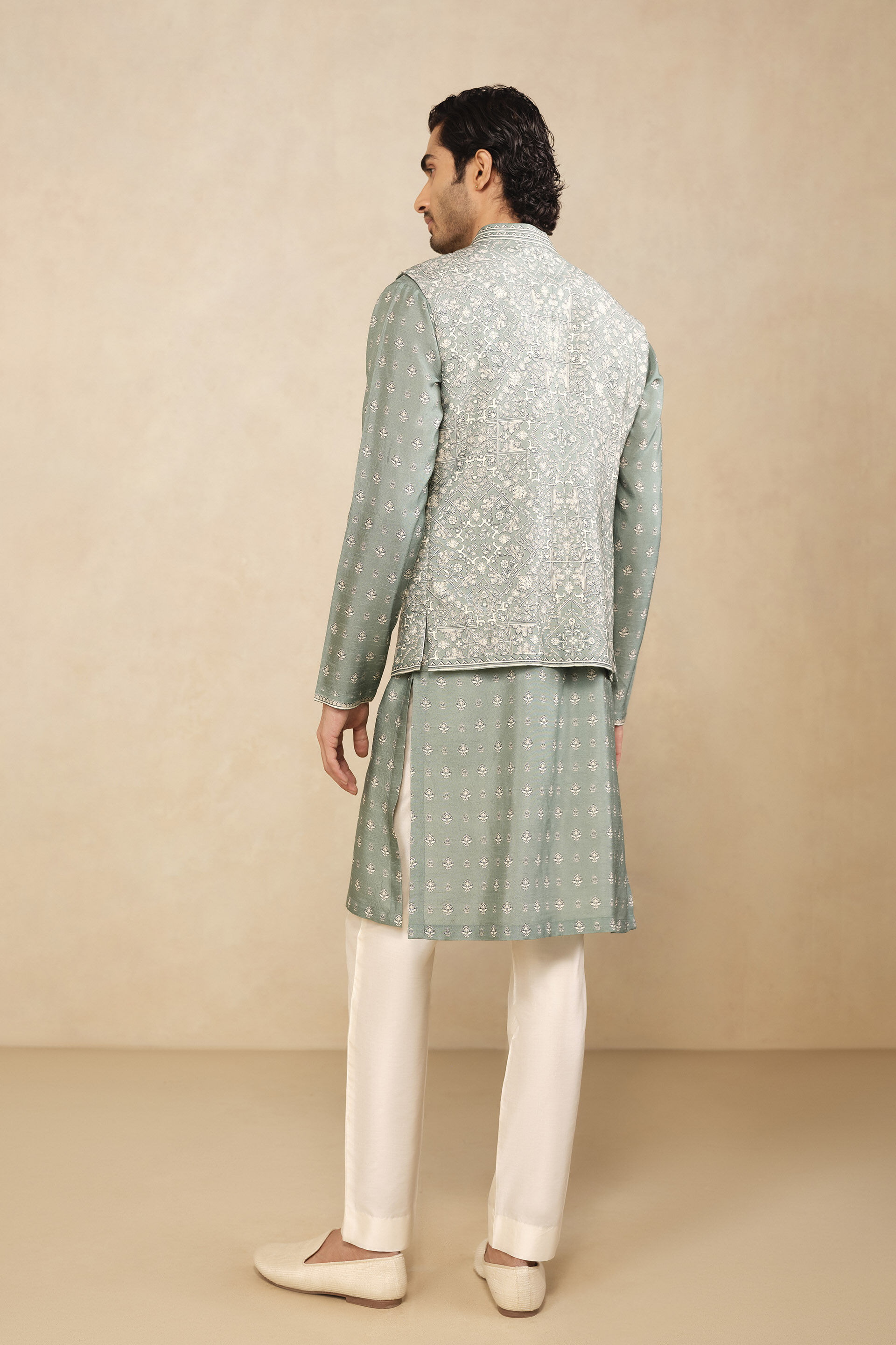 Taran Nehru Jacket - Mist Blue, Mist Blue, image 2